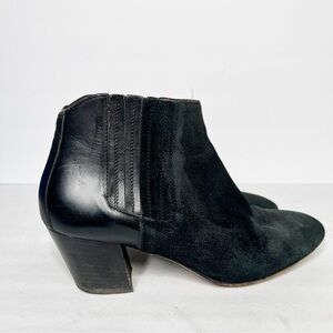 Aquatalia Fallyn Suede Leather Ankle Heeled Booties Black Size 8.5 Women’s